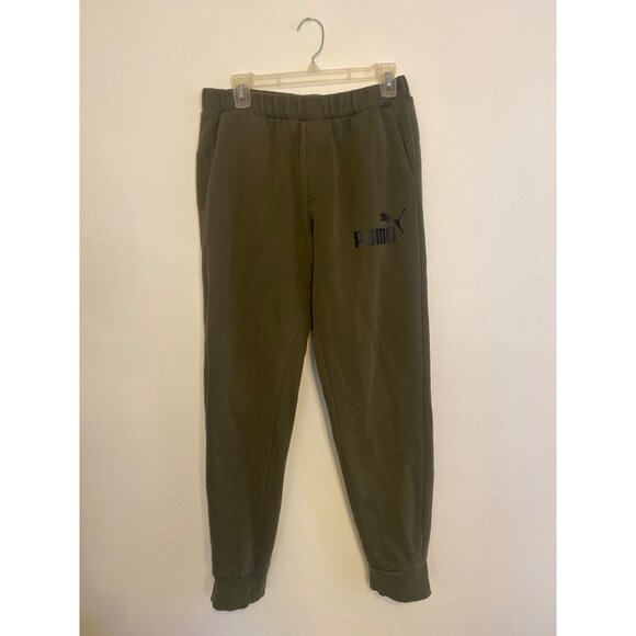 Puma Mens’s Olive Green Fleece Jogger Sweatpants Size M - Picture 1 of 5